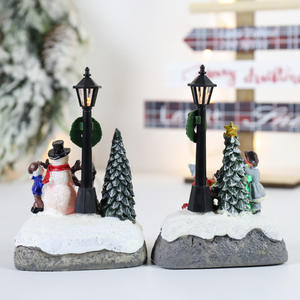 Escena de Pueblo Navideño <span class=keywords><strong>con</strong></span> <span class=keywords><strong>Movimiento</strong></span> y Luz, Lámpara Miniatura <span class=keywords><strong>con</strong></span> Luz, Decoración Navideña en Miniatura - Product Image 4
