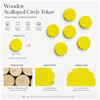 Jetons en bois à bords festonnés, pièces de jeu de société en bois vierges, pièces de notation durables et écologiques, boîte cadeau, logo personnalisé, vente en gros