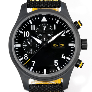 Nouvelle arrivée, montre mécanique automatique de luxe haut de gamme pour <span class=keywords><strong>pilote</strong></span>, avec cadran en céramique noire et cristal saphir, montre-bracelet pour homme - Product Image 2