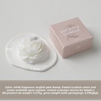 Lilin Bentuk Bunga Mewah Buatan Tangan dari Lilin Kedelai Kustom 8x8x4cm Satu Sumbu 20-40 Jam Hadiah Hari Wanita Grosir