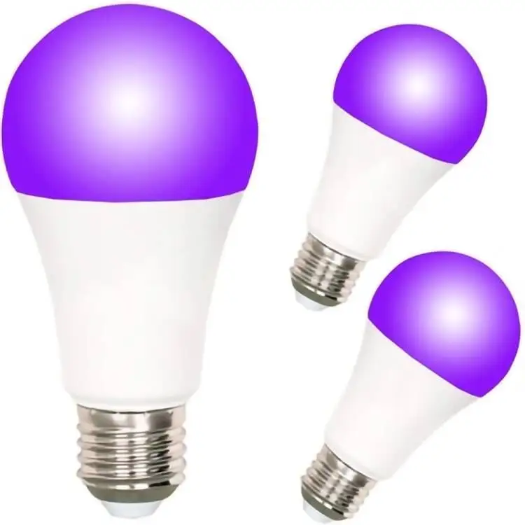 ฮาโลวีนสีร่างกาย E27 E26 หลอดไฟ Uv 12W 395-400nM ความยาวคลื่น Uv Led ไฟสีดําหลอดไฟ