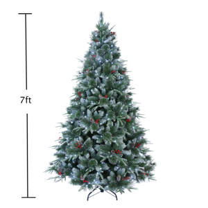 Usine en gros 7 FT <span class=keywords><strong>210</strong></span> <span class=keywords><strong>CM</strong></span> PVC PE arbre <span class=keywords><strong>de</strong></span> <span class=keywords><strong>noël</strong></span> <span class=keywords><strong>artificiel</strong></span> <span class=keywords><strong>de</strong></span> luxe <span class=keywords><strong>avec</strong></span> lumières <span class=keywords><strong>led</strong></span> pour la décoration - Product Image 3