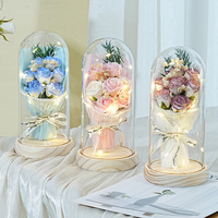 Boîte Cadeau en Verre Faite à la Main avec Dôme pour Fleurs Séchées et Éternelles – Idéal pour Anniversaire de Maman – Vente Chaude en Usine