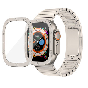 Tschick trempé Ultra métal <span class=keywords><strong>bosse</strong></span> <span class=keywords><strong>lunette</strong></span> anneau boîtier temps vitesse échelle cadre couverture Iwatch8 49mm pour Apple Watch série Ultra verre - Product Image 6