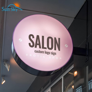 Ngoài trời Acrylic vòng tròn sáng hộp đèn quảng cáo cửa hàng dẫn ánh sáng Hộp signage - Product Image 6