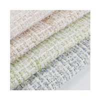 Tissu en laine de coton et polyester à carreaux brillants fantaisie en tweed pour vêtements et rembourrage de canapé