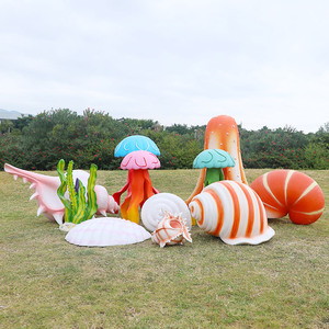 Ocean Theme Park Props Resin Fiberglass Tropical Fish Seaweed Shell Sculptures Starfish Crab Statues for <strong>Aquarium</strong> Decoration - Product Image 3