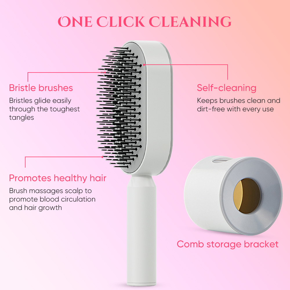 One-Key Self Cleaning Haarkamm – Luftkissen Massagebürste Zum Einfachen Reinigen & Entwirren