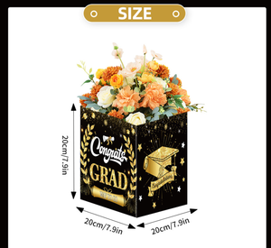DAMAI Decoraciones para Fiestas de Graduación, Suministros de Embalaje Floral, Caja de Regalo Cuadrada con Gorro de Graduación Dorado para Graduación, Caja de Flores - Product Image 6