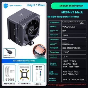 MX94 Silent 4 Heat Pipe CPU Cooler for 1700 Computer X99 2011 AM4 AM5 Fan Aluminum & <b>Copper</b> Heatsink Radiator Type CPU Cooler - Product Image 6
