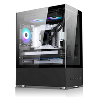 Boîtier PC Gaming ATX Personnalisable avec Panneau Latéral en Verre Trempé, Effet Vue Panoramique, Châssis de Bureau ATX en Stock