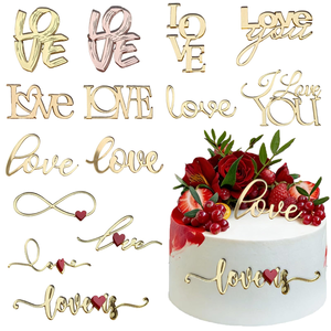 Nuevo Adorno para Pastel con la Palabra LOVE para el Día de San Valentín, Decoraciones Acrílicas para Pasteles de Boda - Product Image 1