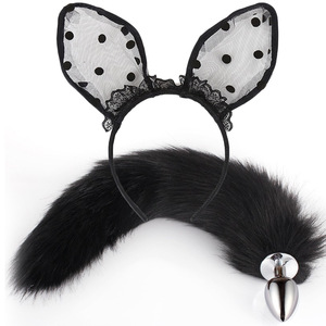 Silicone Métal Artificielle Longue Queue <span class=keywords><strong>Anal</strong></span> <span class=keywords><strong>Plug</strong></span> renard Queue Oreille Ensemble <span class=keywords><strong>SM</strong></span> Produits - Product Image 3