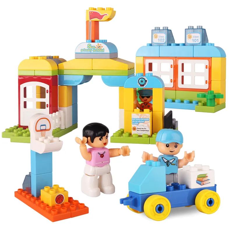 Большой набор строительных блоков, обучающая игрушка для малышей, классический большой размер, строительные блоки, кирпичи, веселые формы, совместимый набор кирпичей россыпью
