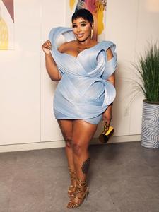 <span class=keywords><strong>Robe</strong></span> de réception de mariage Aso Ebi <span class=keywords><strong>bleu</strong></span> ciel, mini-<span class=keywords><strong>robe</strong></span> d'anniversaire avec drapage et fronces, <span class=keywords><strong>robe</strong></span> de soirée d'été, <span class=keywords><strong>robe</strong></span> de bal de promo - Product Image 1