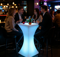Table de cocktail LED multicolore, étanche IP65, à intensité variable, garantie 2 ans, télécommande, batterie au lithium, pour fêtes, hôtels, extérieur