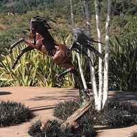 Jardin extérieur fonderie D'art grandeur nature statue décorative de jardin en bronze cheval arabe sculptures à vendre