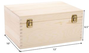 Extra Large scatola <span class=keywords><strong>di</strong></span> <span class=keywords><strong>legno</strong></span> non finito naturale cassa <span class=keywords><strong>di</strong></span> <span class=keywords><strong>legno</strong></span> <span class=keywords><strong>di</strong></span> pino non finito con coperchio per fai da te arte arte hobby e stoccaggio a casa - Product Image 3