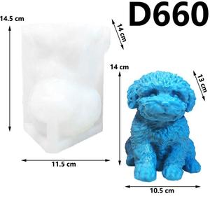 M42511 Molde de silicona para velas de aromaterapia con diseño de perro de dibujos animados de <span class=keywords><strong>Tiktok</strong></span>, hecho a mano, para hornear pasteles/mousse, molde de yeso para velas - Product Image 2