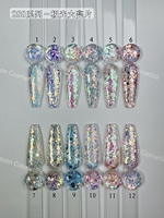 Vente en gros, échantillon gratuit, gel pailleté Aurora série 280, 12 couleurs, gel UV LED pour salon de manucure et manucure DIY