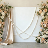 Décoration suspendue de style romantique de 8 cm pour célébration de mariage, toile de fond DIY, sphère circulaire blanche perlée