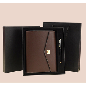 Luxury Leather Notebook Gift Set <b>A5</b> Brown Handmade With Pen Exquisite Office Stationery Pen Office Leather <b>Notepad</b> Custom Logo - Product Image 1
