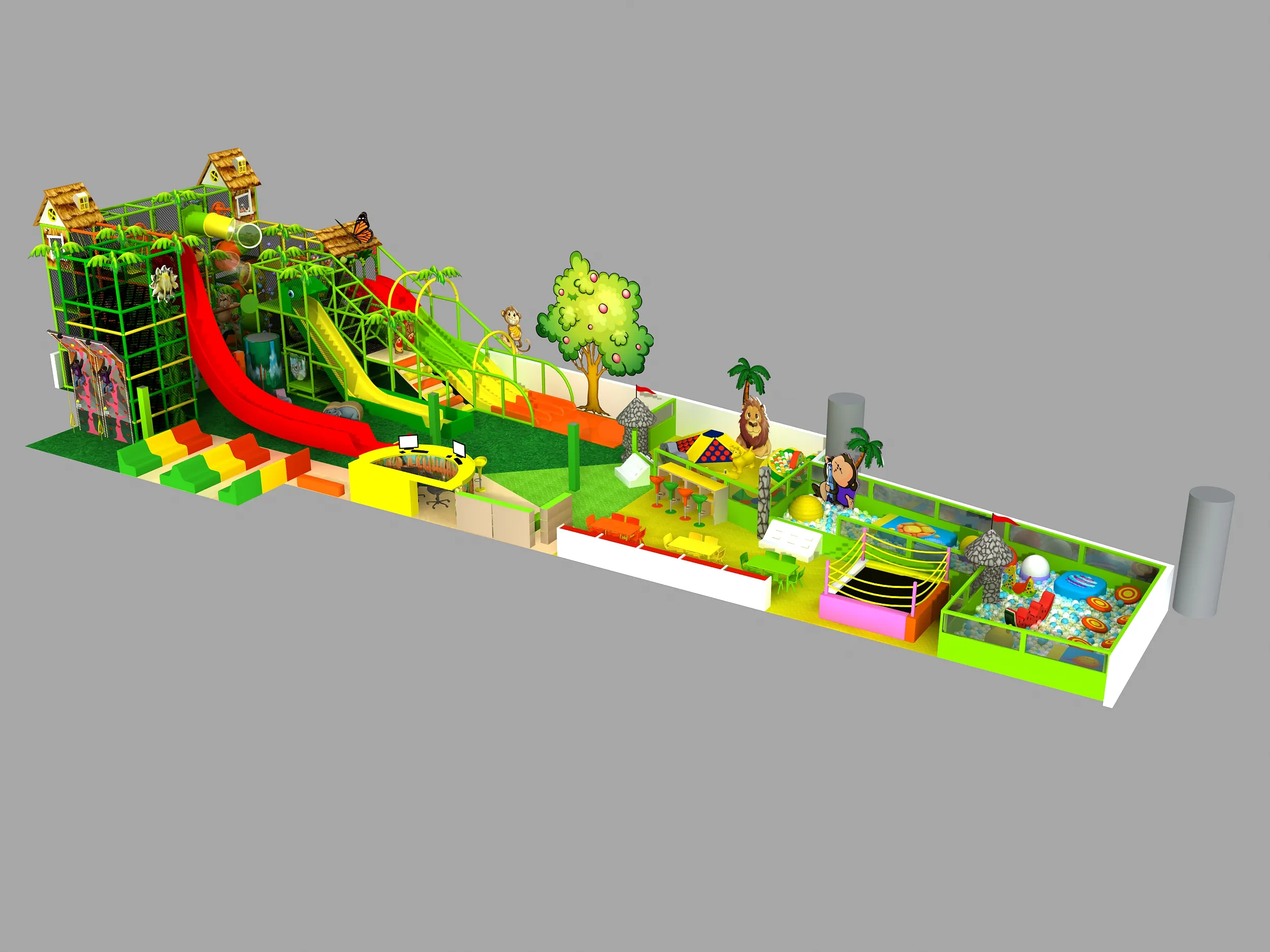 2024 nueva llegada Jungle Theme Park diseño dibujo niños interior patio de recreo equipo comercial para la venta China barato