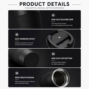 Custom logo Vacuum Insulated Tumblers Ceramic Liner Stainless Steel Travel Coffee Mug Leak-Proof Reusable Coffee <b>Cup</b> with Lid - Product Image 4