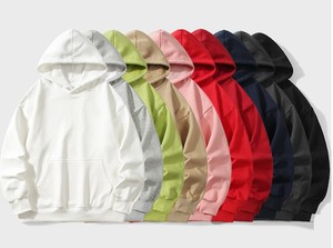Áo hoodie trơn in logo tùy chỉnh, áo hoodie unisex chất liệu cotton polyester lót lông 380GSM, áo hoodie nam thoải mái - Product Image 3