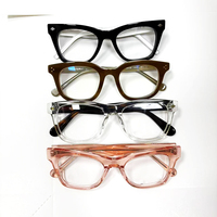 Monture de lunettes vintage épaisse œil de chat, monture pleine en plaque, en acétate premium, protection oculaire anti-lumière bleue, unisexe, toutes tailles