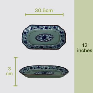 Assiettes en céramique de haute qualité, écologiques, à motifs végétaux, vente en gros, nouveau style chinois, forme ronde, durables et compatibles micro-ondes - Product Image 4