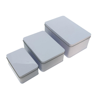 Boîte en métal rectangulaire blanche en promotion, boîte de rangement personnalisée pour cadeaux, boîte en métal pour emballage
