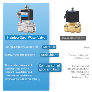 Valve 1/<span class=keywords><strong>2</strong></span> inci katup Solenoid pneumatik DC24V katup saklar air AC220V kontrol air 304 baja tahan karat biasanya tertutup - Product Image 3