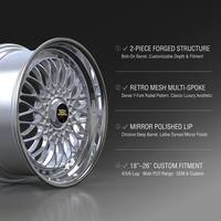 Nuevas llantas forjadas de 2 piezas de 18"-26" con diseño retro de malla multirradio y borde pulido, llantas de aleación personalizadas para coches de pasajeros Audi, BMW, Toyota, Benz