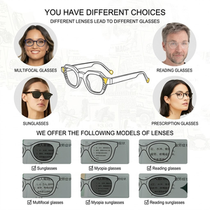 Montures optiques classiques en acétate noir, montures de lunettes vintage avec rivets pour hommes et femmes, lunettes de luxe faites à la main, lunettes de prescription - Product Image 4
