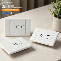 KSQ Nouveau Style 118 Prise Murale Standard Américaine Slim avec Interrupteur, Panneau PC, Accessoires Électriques Domestiques