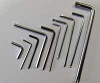 Kunci pas heksagonal baja karbon industri 8MM krom 1 1/2 inci kunci pas dengan pegangan kunci Allen magnetik Set kunci L Hex
