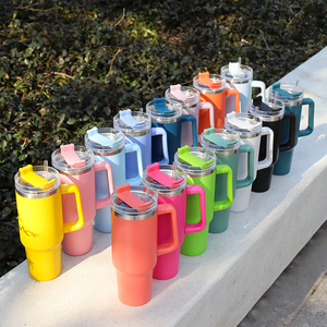 Tasse de voyage à café en acier inoxydable 40oz, <span class=keywords><strong>poignée</strong></span> de gobelet et couvercle de paille, tasse à Double paroi isolée sous vide - Product Image 3
