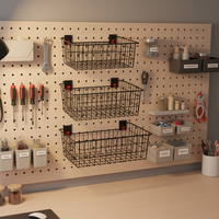 Kits d'accessoires pour panneaux à lattes JH-Mech Black, 35 pièces, robustes et durables, supports d'étagères en acier faciles à utiliser pour panneaux à lattes