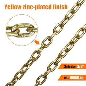 3/8 אינץ x 10 רגל קלסר תובלה כבדה עם ווים למשאיות - Product Image 2