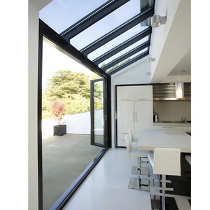 Los Angeles กรอบอลูมิเนียมภายนอกกระจกนิรภัยสองชั้นประตูระเบียงพับได้ - Product Image 5