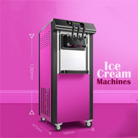 Nouvelle machine à crème glacée molle en acier inoxydable pour usage commercial avec congélation automatique continue pour les boulangeries, les restaurants, les cafés