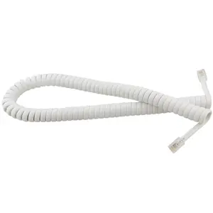 handset curly cord white Telephone Handset Curly Cord Retractable Telephone Handset Cord