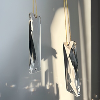 Lustre rectangulaire en verre cristal Belight K9, gravé, sablé, finition polie, design moderne de luxe, tendance