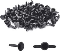100 Piezas de Clavijas Metálicas Negras de 8*14mm, Clavijas Redondas para Manualidades, Proyectos de Scrapbooking y Oficina