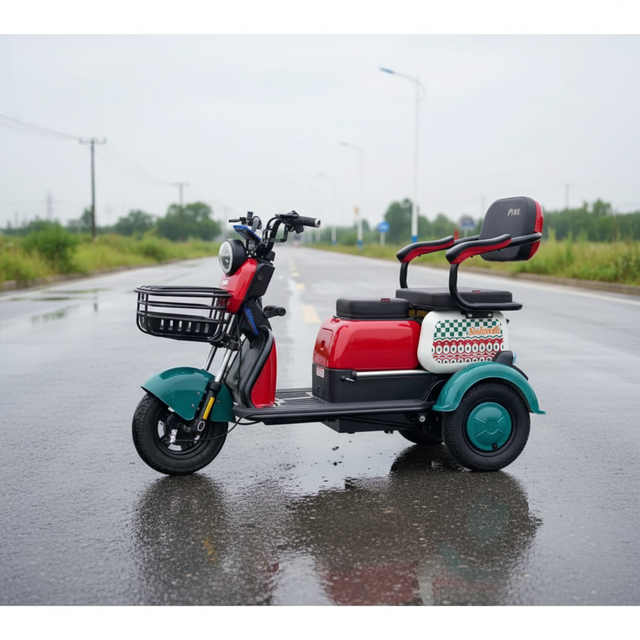 Best-selling Chinese the Disabled Three-wheeled Electric Motorcycle Scooter with Two Rear Seats for Mobility for Adults Family