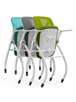 Chaise de conférence exécutive ergonomique moderne intégrée, pliable et empilable, avec coussin en mousse haute densité en PP pour une assise prolongée