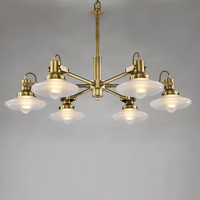 VH Creme-Glas LED-Kronleuchter Moderner Nordischer Stil Beleuchtung Französische Goldene Pendelleuchte für Luxusvilla Wohnzimmer