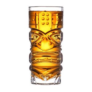 Vaso de Cristal Transparente Creativo de 400 ml con Diseño de Grimace Hawaiano, Estilo Europeo, Único, para Beber Agua, Jugo, Cerveza, Cócteles Tiki - Product Image 1