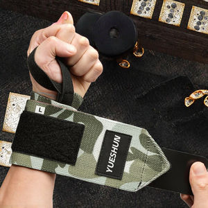 Nylon 80mm Diameter Moderate Stretch Comfortable Unisex <b>Wrist</b> Strap <b>Wraps</b> with Elastic Closure for <b>Gym</b> Weight Lifting - Product Image 3